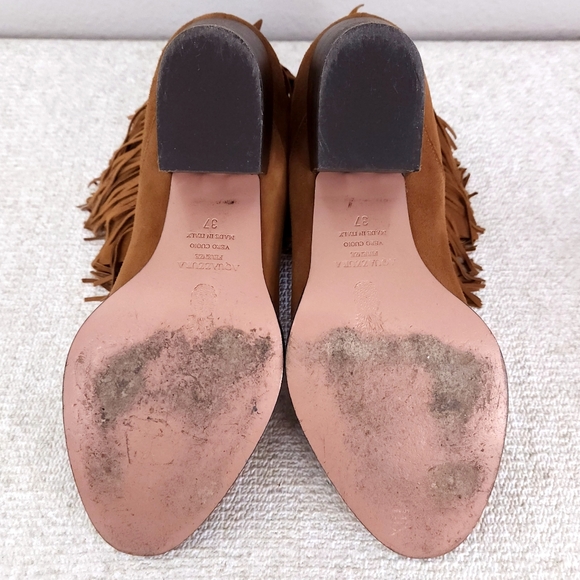AQUAZZURA Pocahontas Fringe Heeled Ankle Boots Firenze - Picture 10 of 11